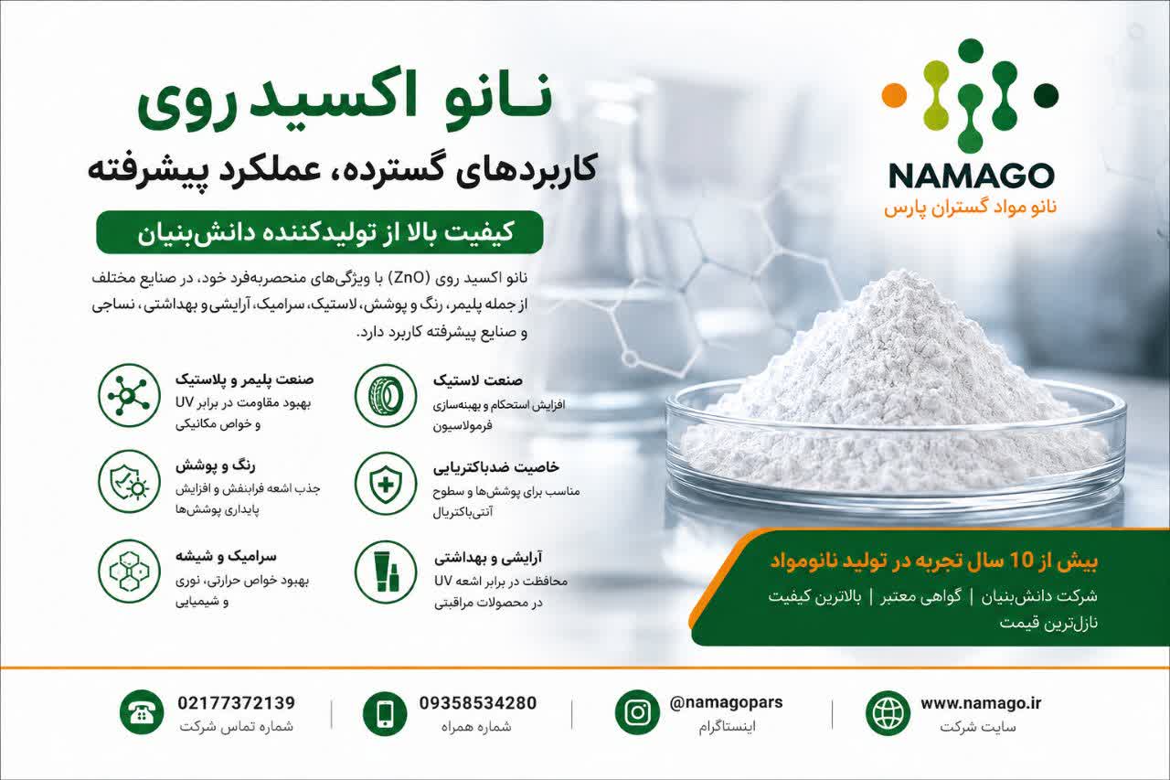 نانو اکسید روی|نانو مواد گستران پارس