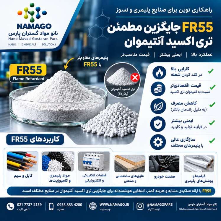 کاربردهای FR55 در صنایع؛ جایگزین تری اکسید آنتیموان